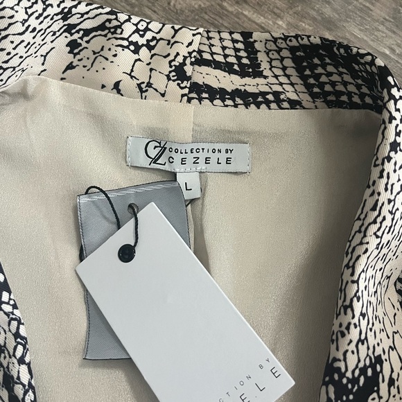 NWT CEZELE Snake Print Open Front Blazer Size: L - Picture 6 of 13